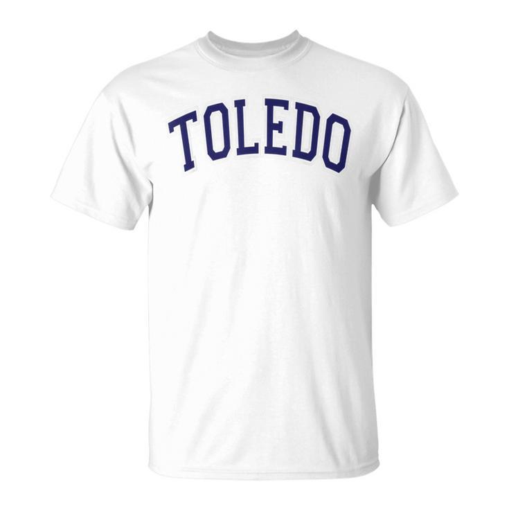 Toledo Ohio Varsity Style Navy Blue Text T-Shirt