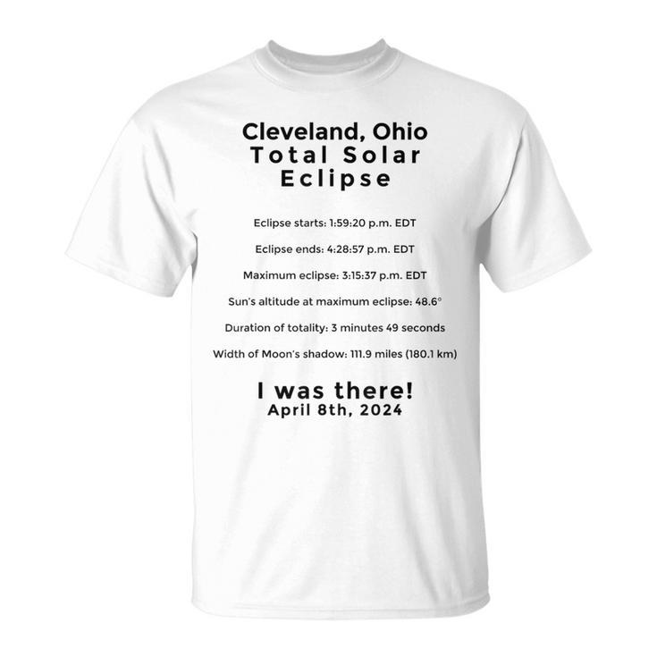 Total Solar Eclipse Cleveland Ohio Oh 2024 Commemorative T-Shirt