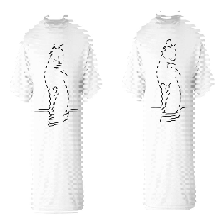 Un Dessin Minimaliste En Une Ligne D'un Chat T-Shirt
