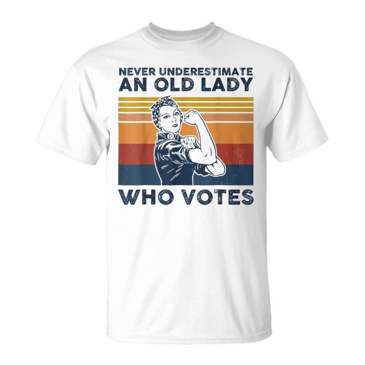 Never Underestimate An Old Lady Who Votes Feminist T-Shirt