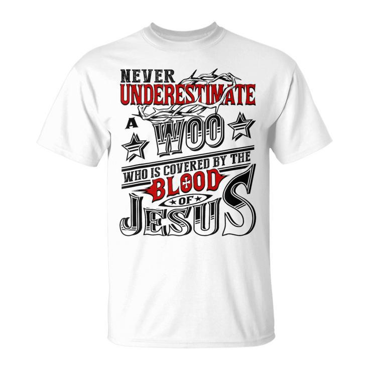 Never Underestimate Woo Family Name T-Shirt