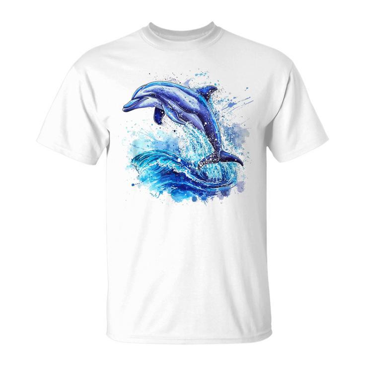 Underwater World With Dolphin T-Shirt