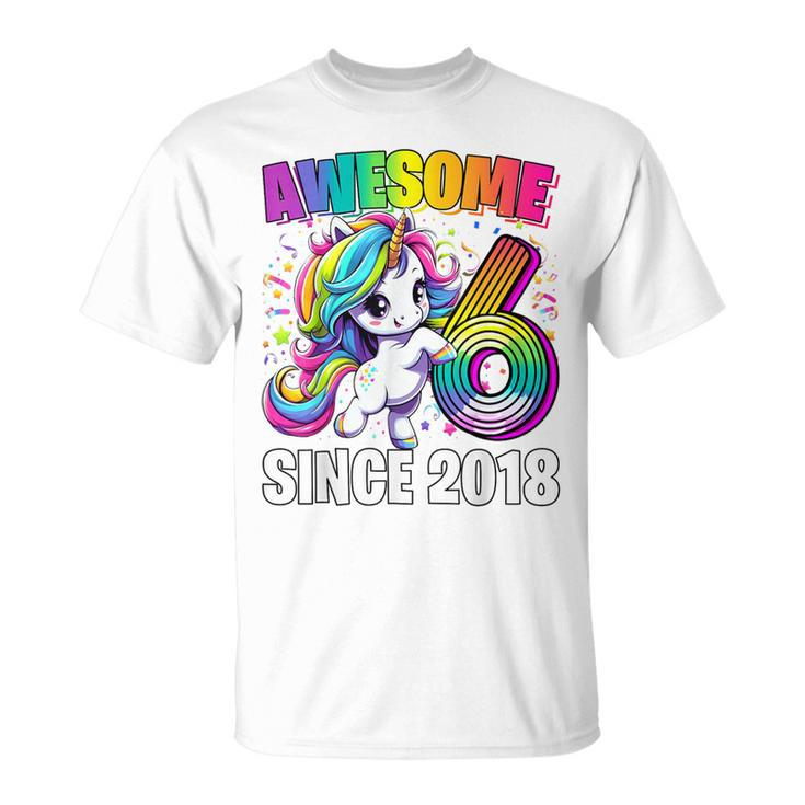 Unicorn 6Th Birthday 6 Year Old Unicorn Party Girls Outfit T-Shirt