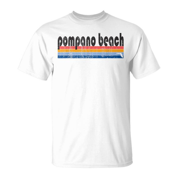 Vintage 80S Style Pompano Beach Fl T-Shirt