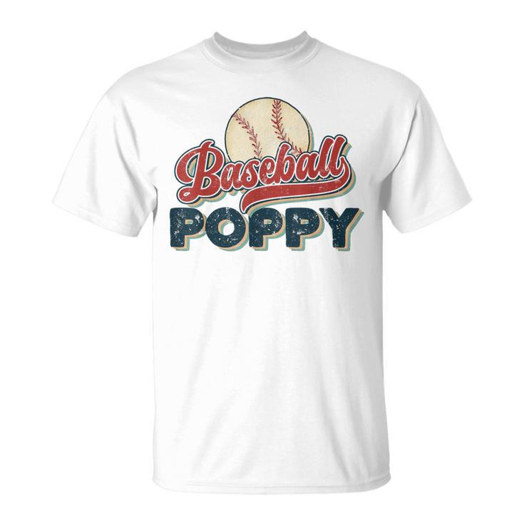 Vintage Baseball Poppy Retro Baseball Pride T-Shirt