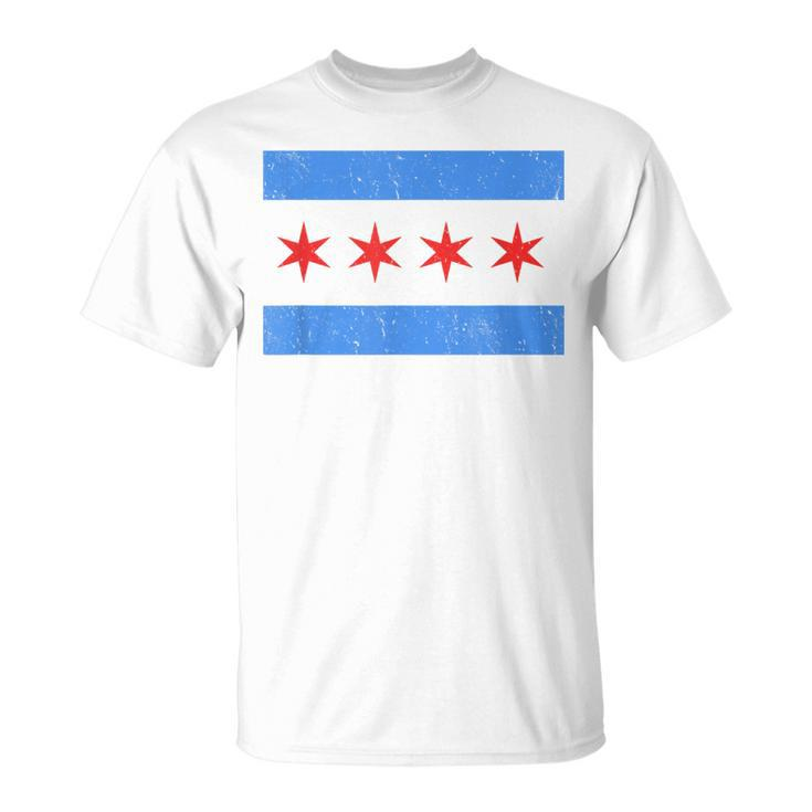 Vintage Distressed Chicago City Flag T-Shirt