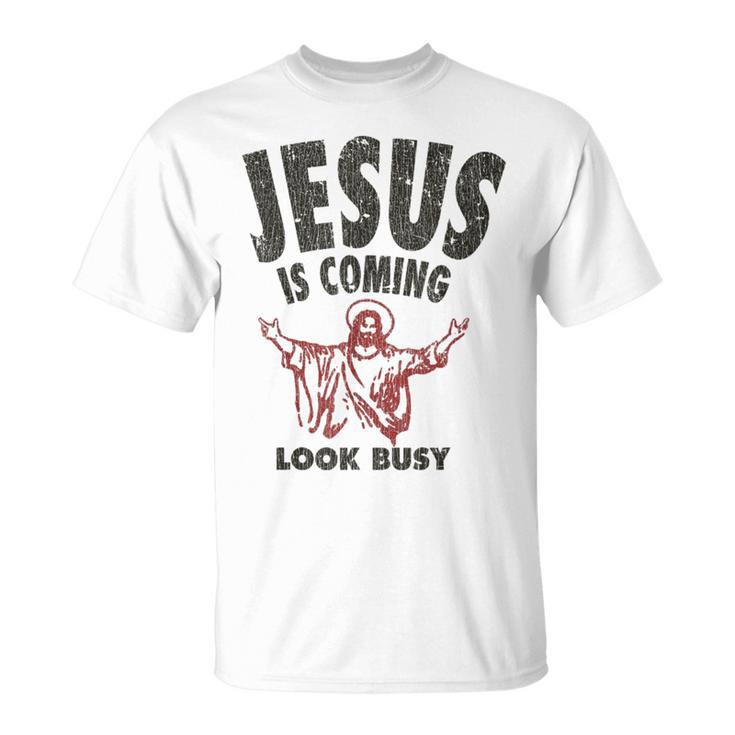 Vintage Jesus Is Coming Look Busy 1992 T-Shirt