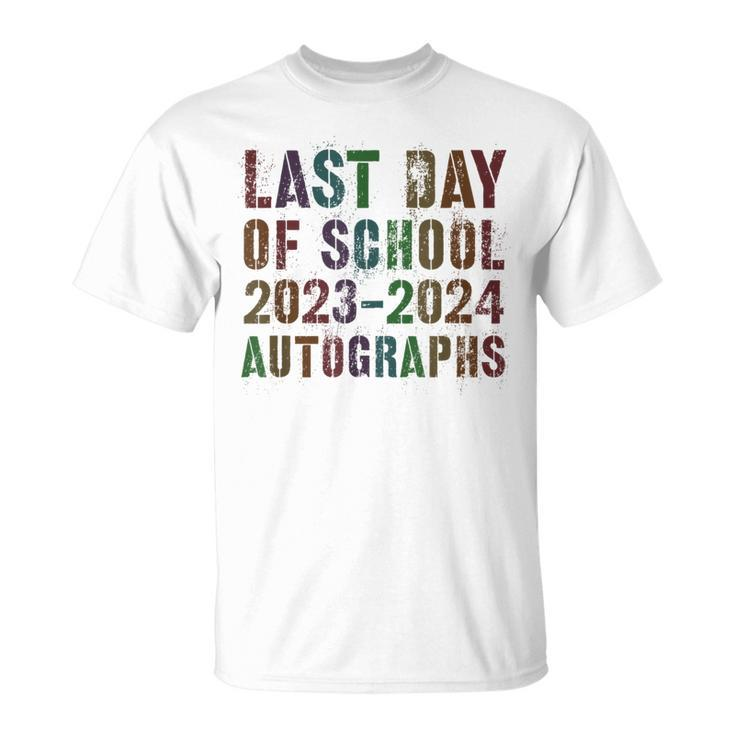 Vintage Last Day Of School 2024 Autographs Signature Sign My T-Shirt