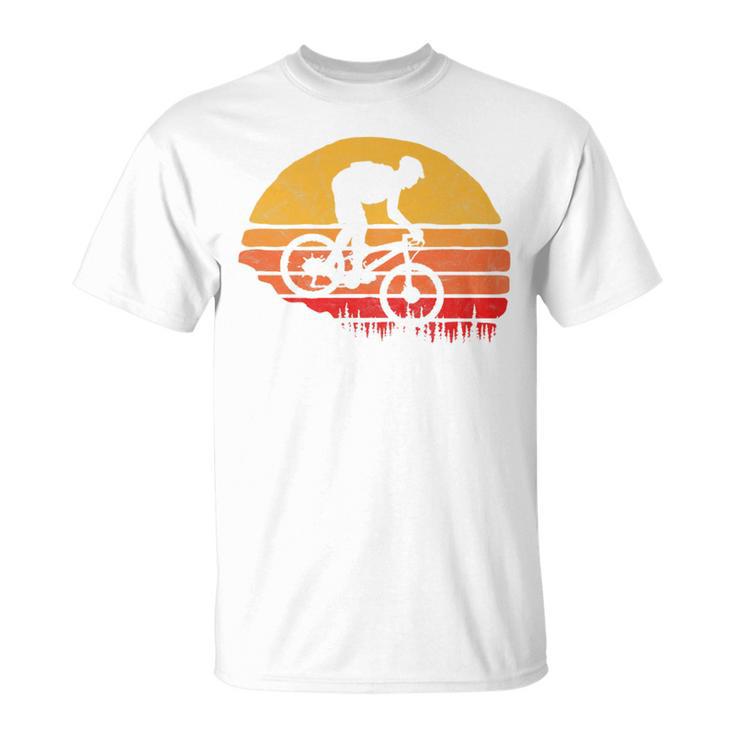 Vintage Mountain Biking Outdoor Retro Sunset Graphic T-Shirt