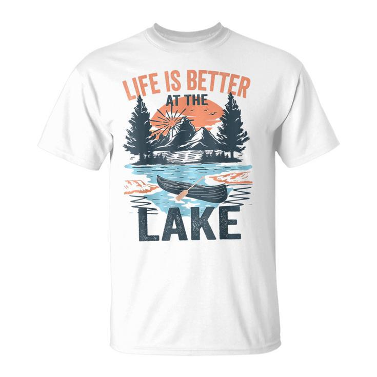 Vintage Retro Life Is Better At The Lake Lake Life T-Shirt