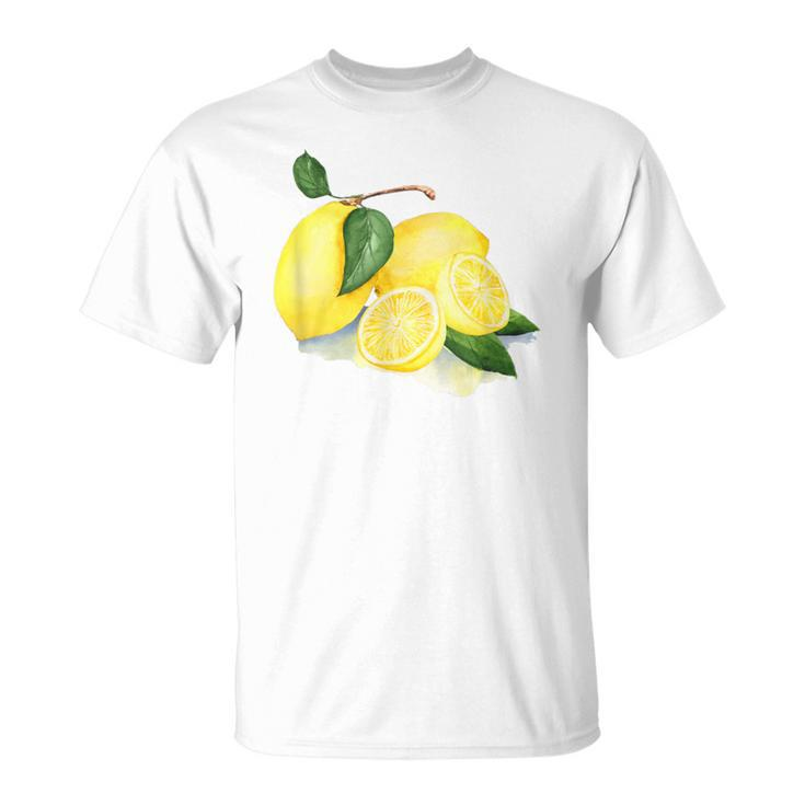 Watercolour Picture On Lemon T-Shirt