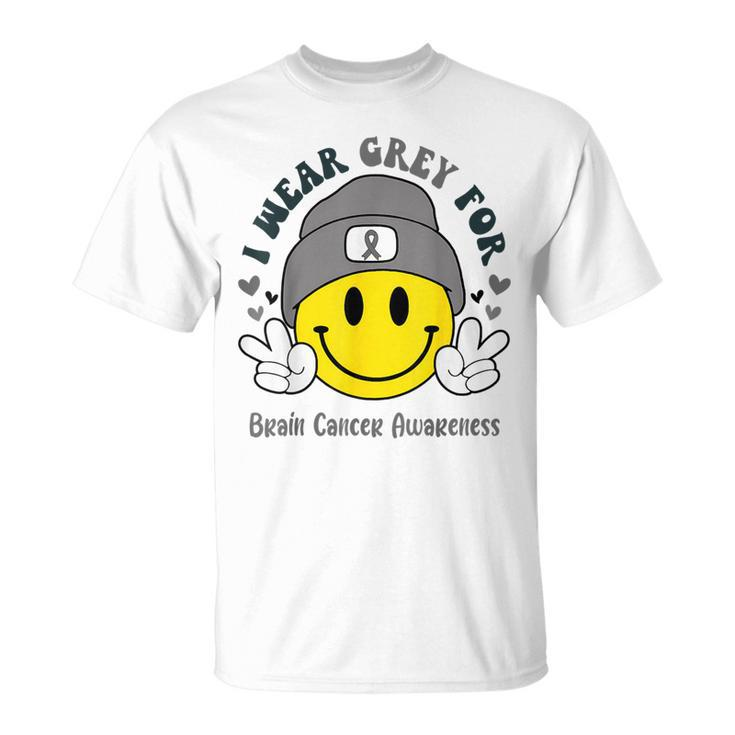 I Wear Gray For Brain Cancer Awareness Brain Tumor Family T-Shirt