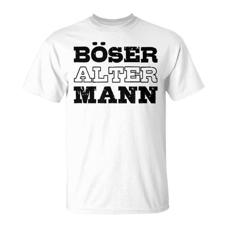 Weißes T-Shirt für Herren, Böser Alter Mann Aufdruck, Lustiges Design