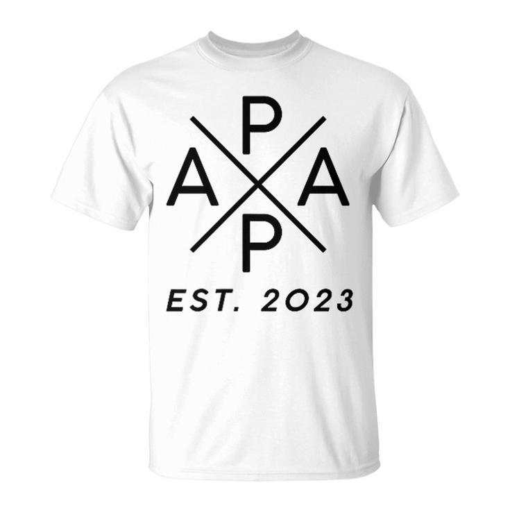 Werdender Papa Est 2023 X Stolzer Papa 2023 Father Father's Day T-Shirt