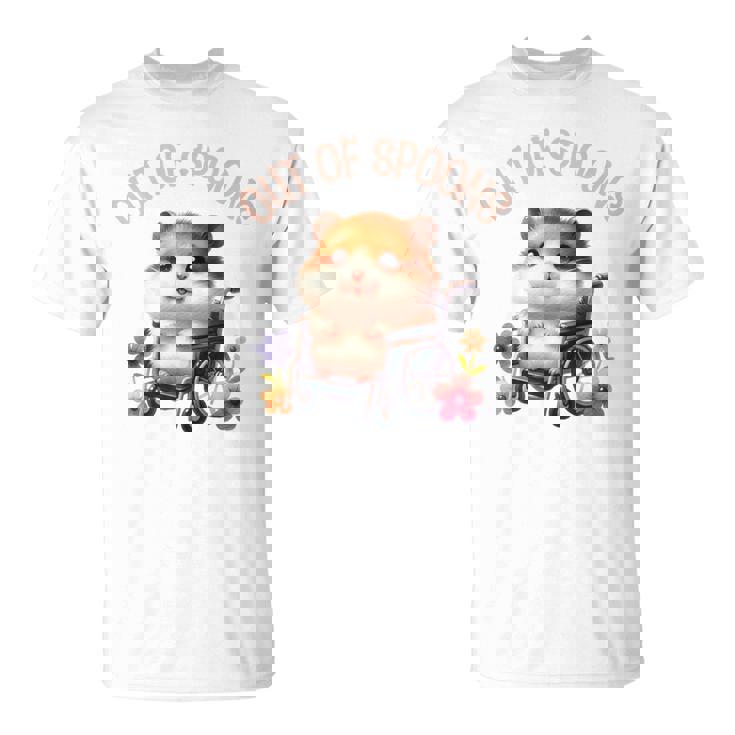 Wheelchair Chronic Pain Disability Awareness Spoonie Hamster T-Shirt