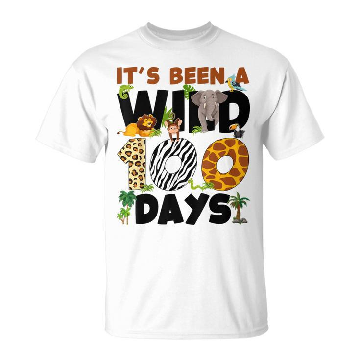 Wild 100 Days Safari Jungle 100Th Day Of School Boys Girls T-Shirt