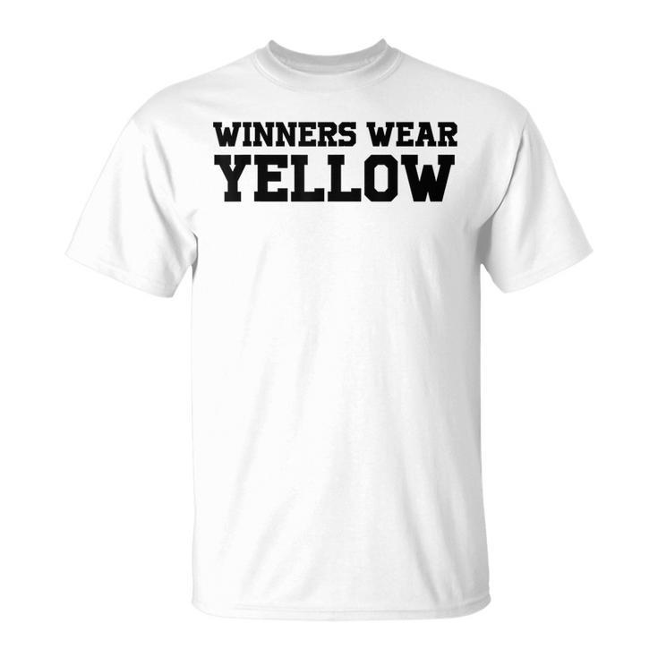 Winners Wear Yellow Color War Camp Team Game Competition T-Shirt