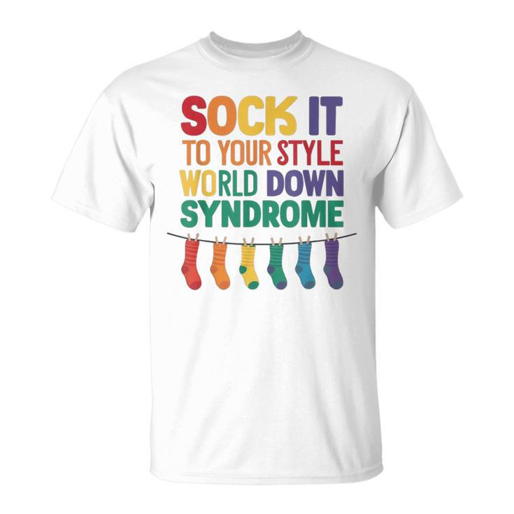 World Down Syndrome Day T21 March 2024 Awareness Socks Day T-Shirt