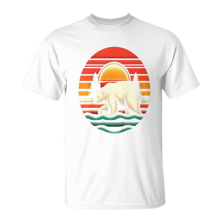 Youth Polar Bear Vintage Sunglasses Animal Lover T-Shirt