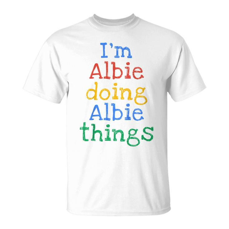 Youth I'm Albie Doing Albie Things Cute Personalised T-Shirt