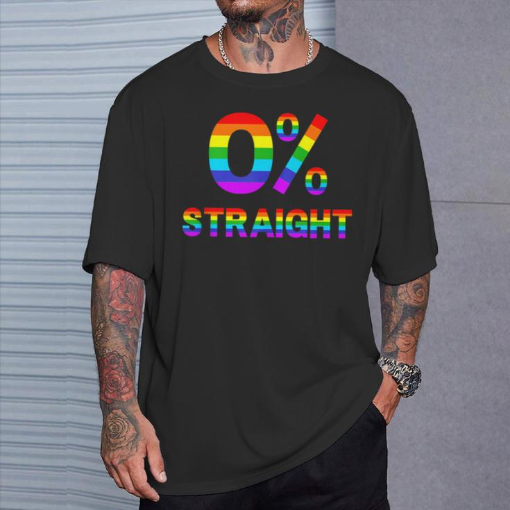 0 Straight Gay Pride Rainbow Flag Lesbian Lgbtq T-Shirt Gifts for Him