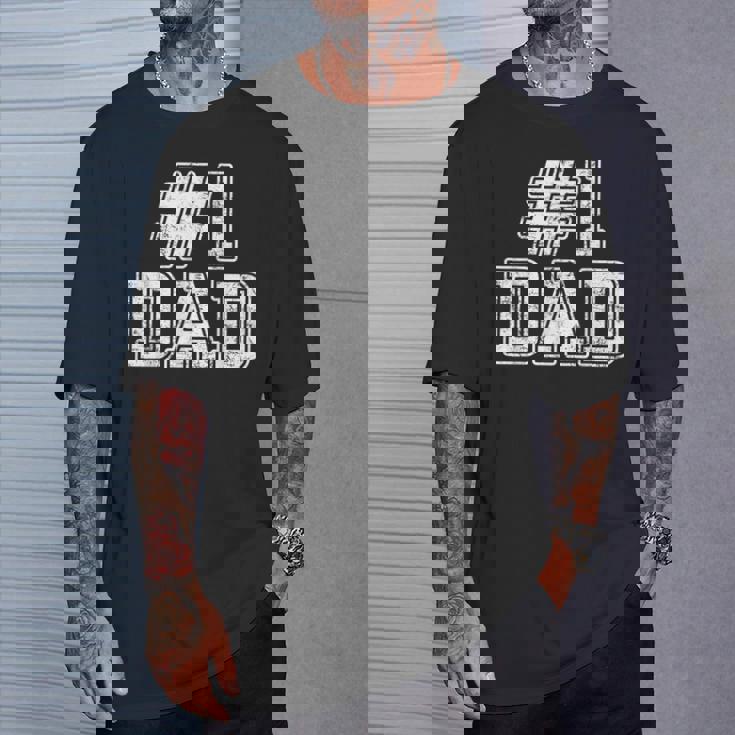 1 Dad Best Dad Fathers Day Number One Dad T-Shirt Gifts for Him