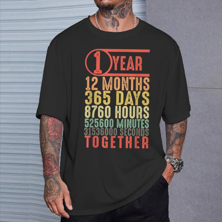1 Year 1St Dating Anniversary For Boyfriend Him Husband T-Shirt Gifts for Him
