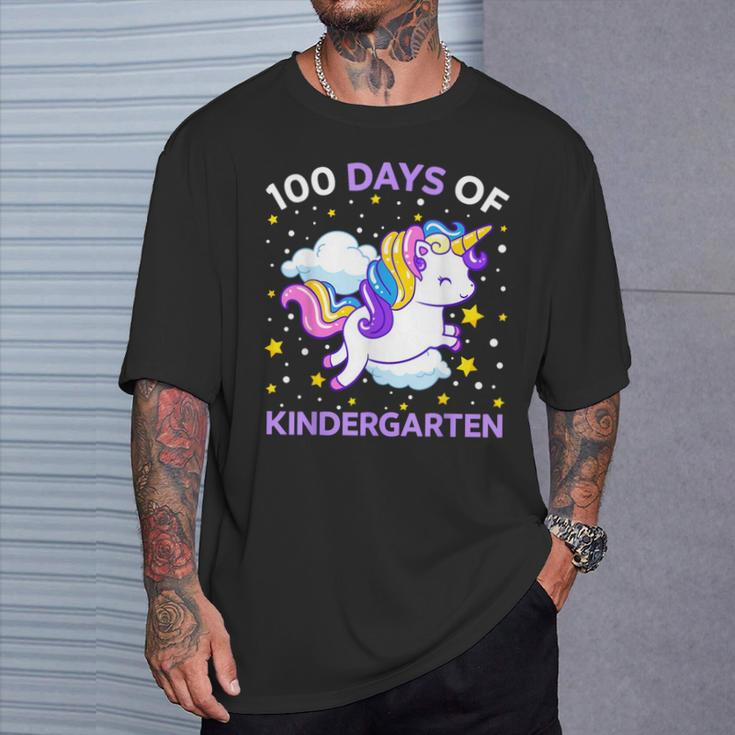 100 Days Of Kindergarten Unicorn Girls 100 Days Of School T-Shirt Gifts for Him