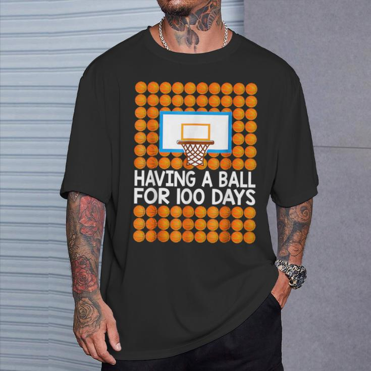 100 Days Of School Basketball 100Th Day Balls For Boys T-Shirt Gifts for Him