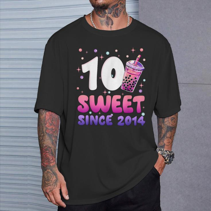10Th Birthday 10 Yrs Old Girl Bubble Boba Tea Anime T-Shirt Gifts for Him