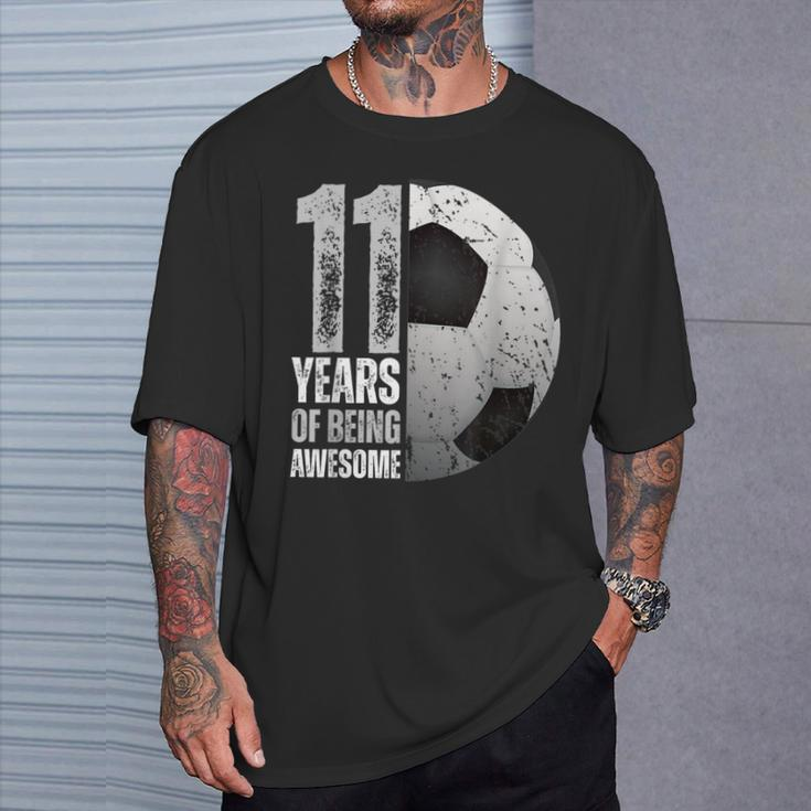 11 Year Old Soccer 11Th Birthday Player B-Day Party T-Shirt Gifts for Him