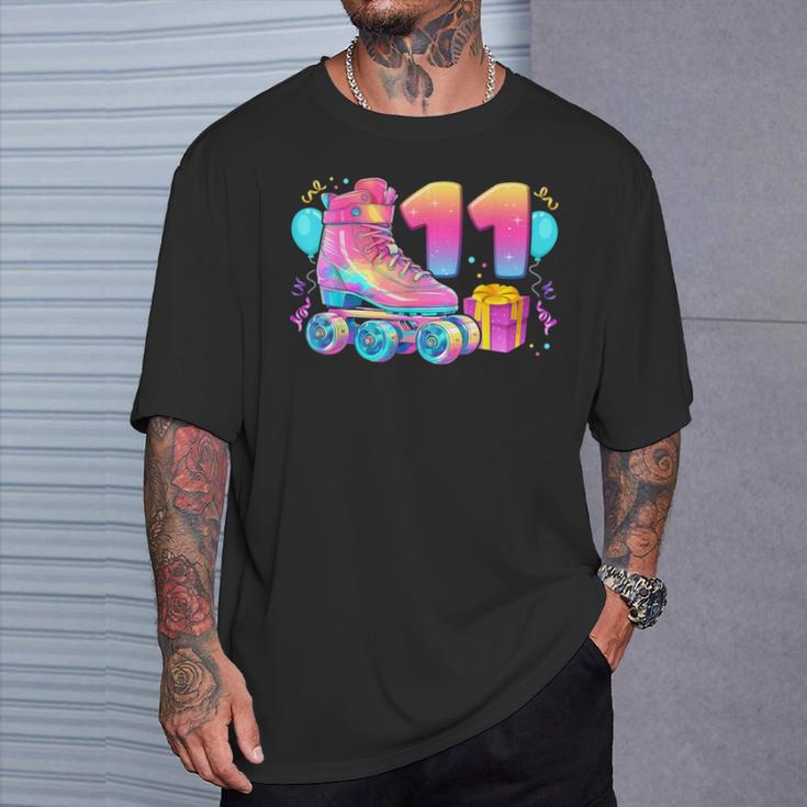 11º Cumpleaños Niña 11 Años Patines Número 11 Camiseta unisex Regalos para él