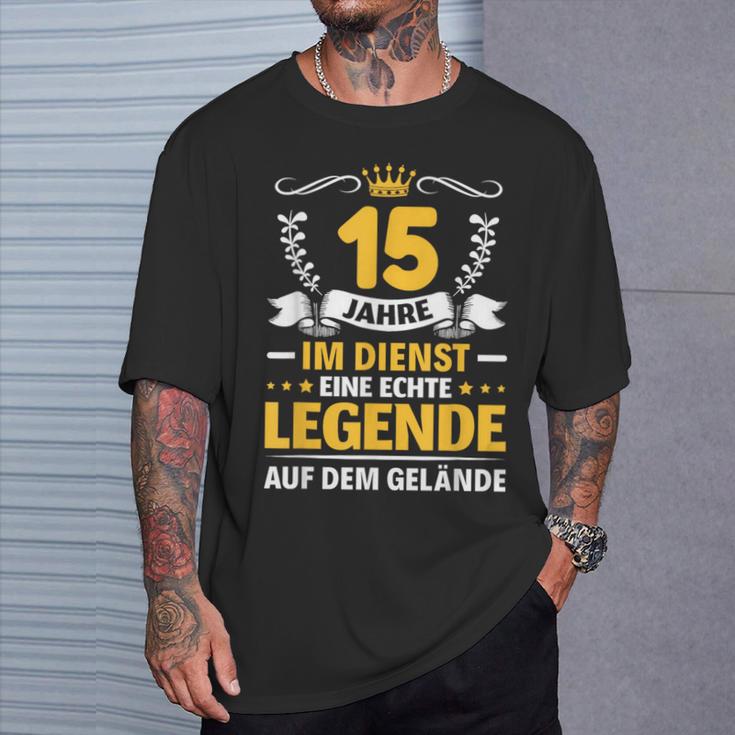 15 Jahre Im Dienst College Company Anniversary S T-Shirt Geschenke für Ihn