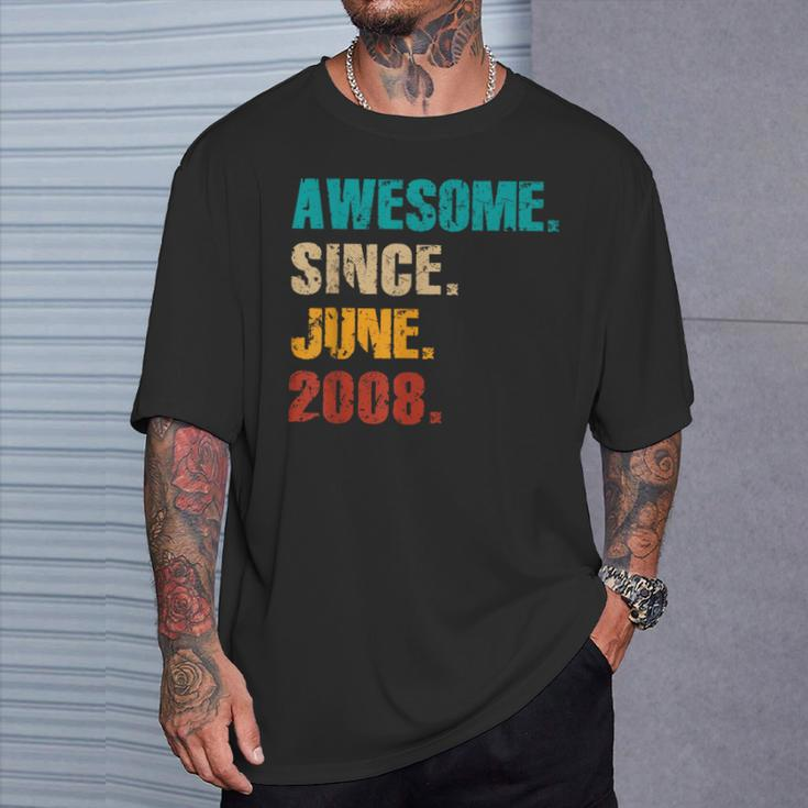 16 Year Old Vintage Awesome Since June 2008 16Th Birthday T-Shirt Gifts for Him