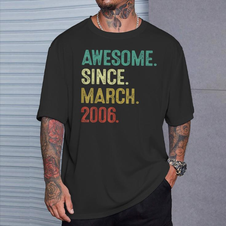 18 Year Old Awesome Since March 2006 18Th Birthday T-Shirt Gifts for Him