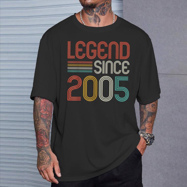 18Th Birthday Legend Since 2005 18 Years Old Vintage T-Shirt Gifts for Him