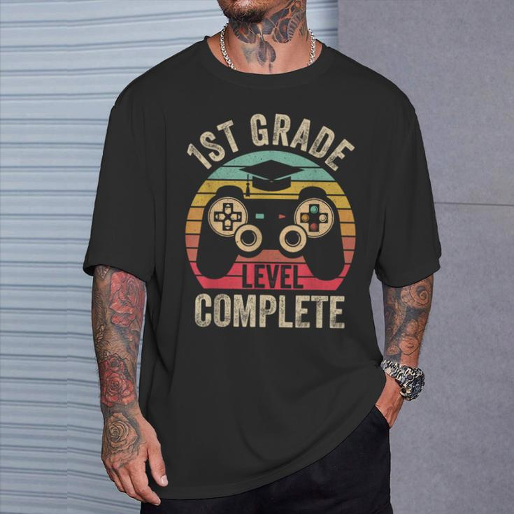 1St Grade Level Complete Graduation Class 2024 Boys Gamer T-Shirt Gifts for Him