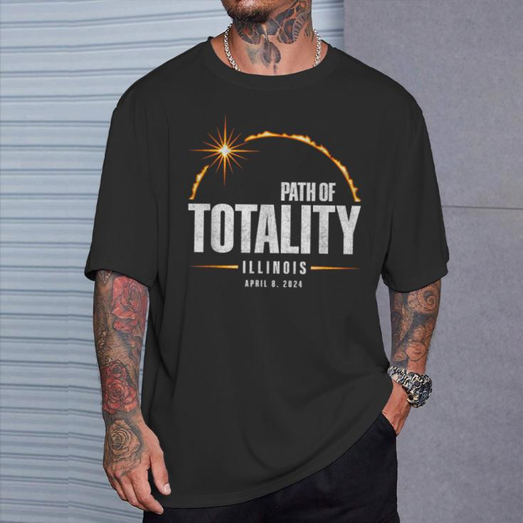 2024 Total Eclipse Path Of Totality Illinois 2024 T-Shirt Gifts for Him