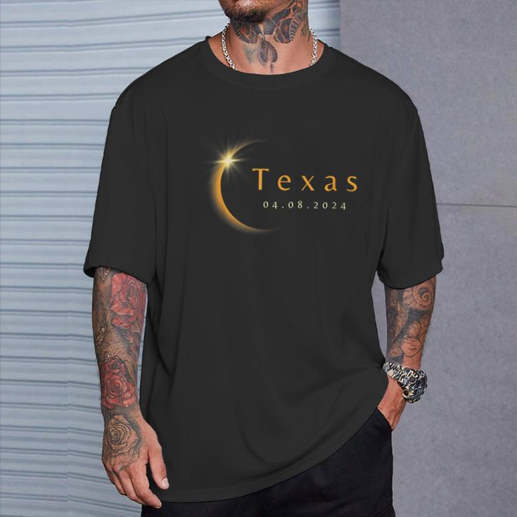 2024 Total Solar Eclipse State Texas April 8 2024 T-Shirt Gifts for Him