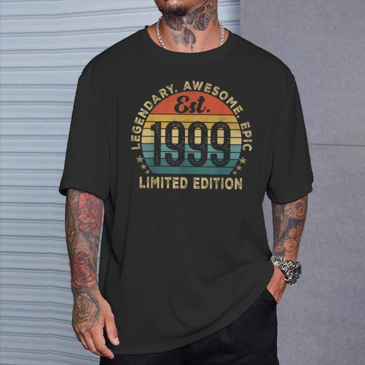 25 Year Old Vintage Est 1999 Limited Edition 25Th Birthday T-Shirt Gifts for Him