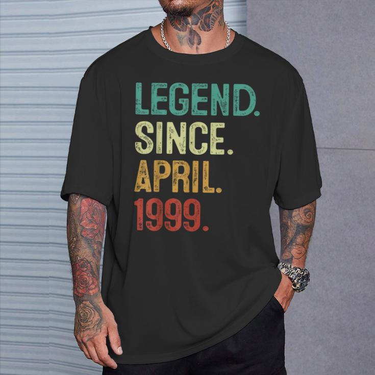 25 Years Old Legend Since April 1999 25Th Birthday T-Shirt Gifts for Him