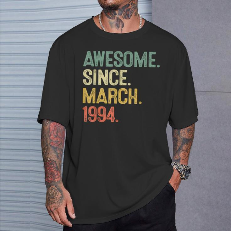 30 Year Old Awesome Since March 1994 30Th Birthday Men T-Shirt Gifts for Him