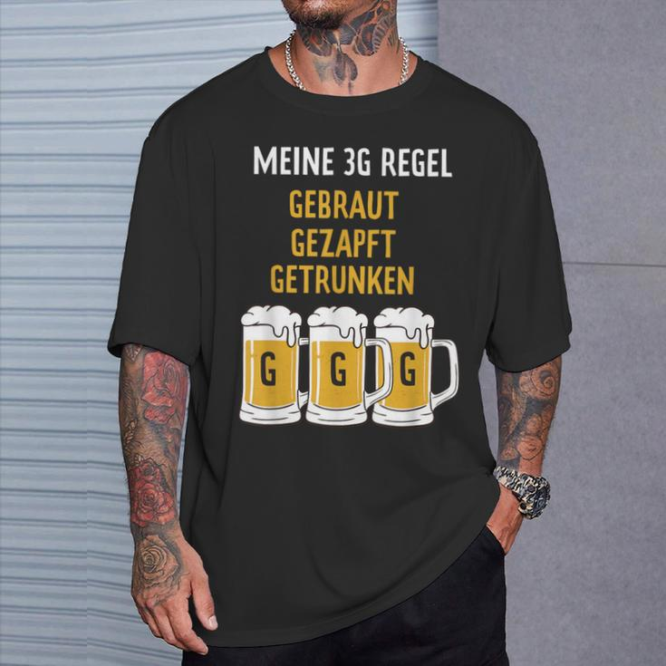 3G Regel Bier Gebraut Gezapft Grunken Black S T-Shirt Geschenke für Ihn