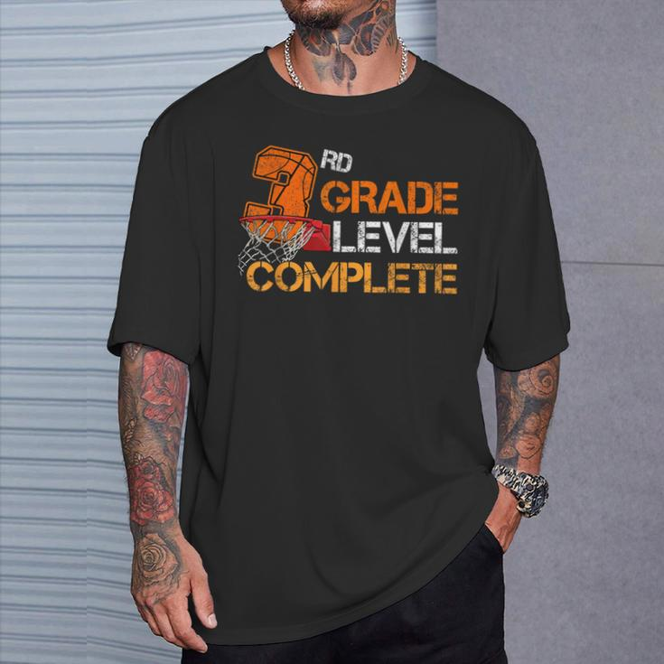 3Rd Grade Level Complete Basketball Last Day Of School Boys T-Shirt Gifts for Him