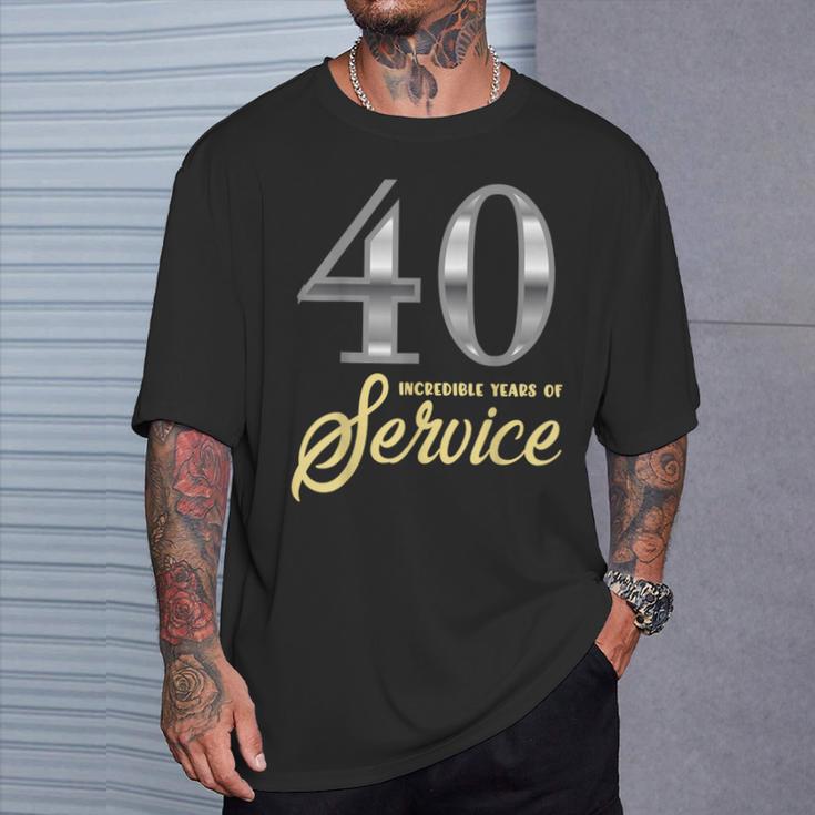 40 Years Of Service 40Th Employee Anniversary Appreciation T-Shirt Gifts for Him