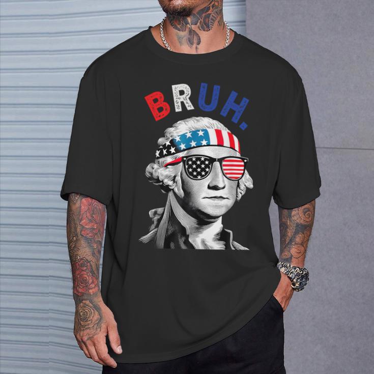 4Th Of July 2024 George Washington Bruh T-Shirt Gifts for Him