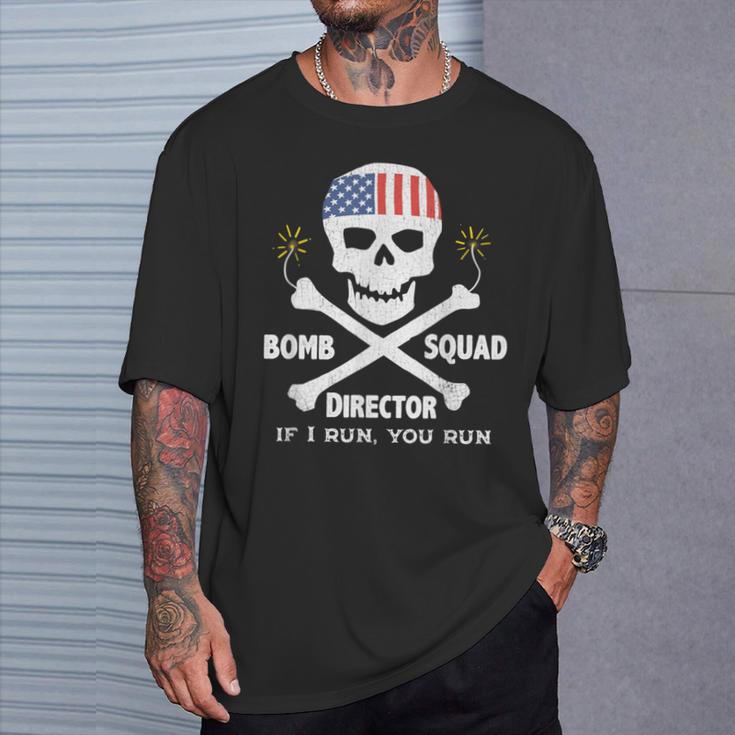 4Th Of July Fireworks Bomb Squad Director With Skull T-Shirt Gifts for Him