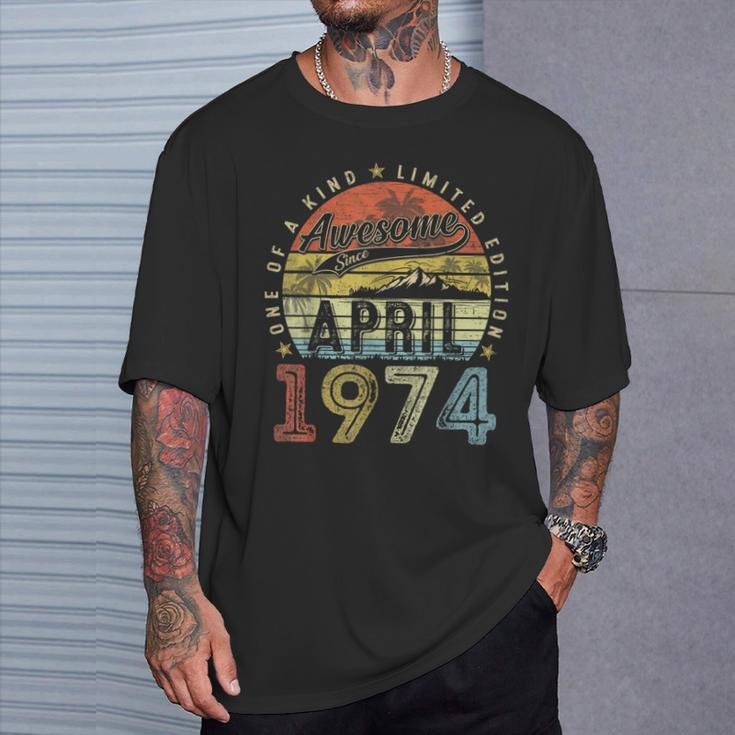 50 Year Old Vintage April 1974 50Th Birthday Women T-Shirt Gifts for Him