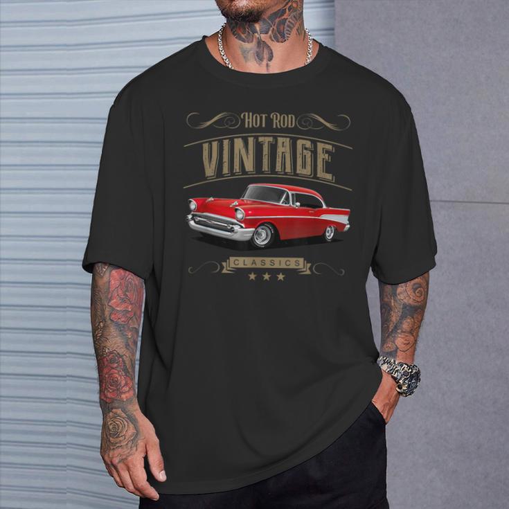 55 56 57 Chevys Truck Bel Air Vintage Cars Hotrod Red T-Shirt Gifts for Him