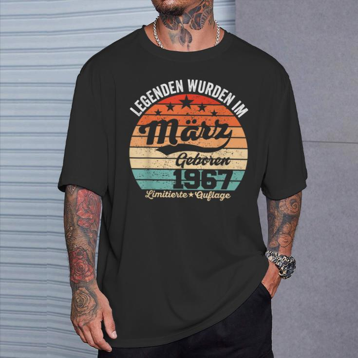 57Th Birthday Man Legends Are Im Marz 1967 T-Shirt Geschenke für Ihn
